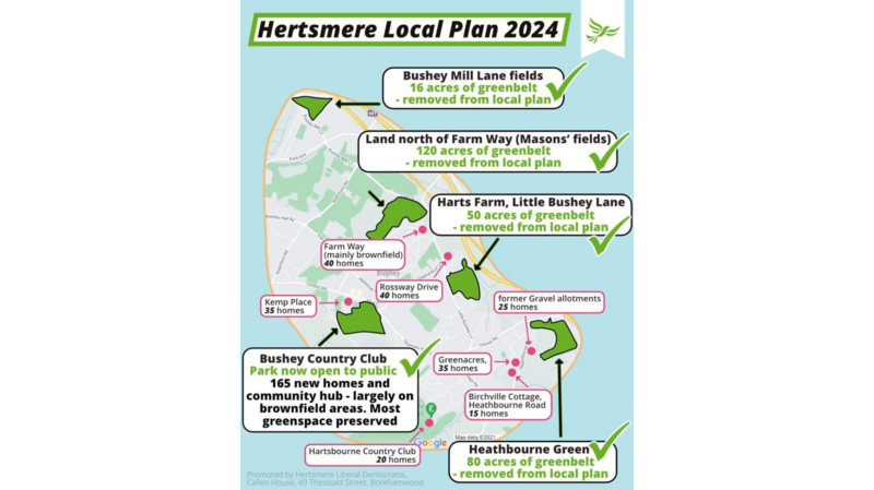 Hertsmere Local Plan area map